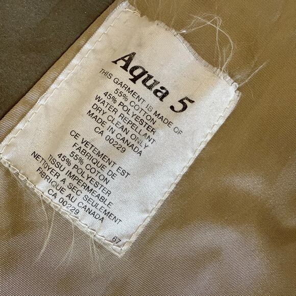 Vintage Aquascutum Men's Aqua 5 Olive Green Trench Coat Size 42S - Picture 6 of 7